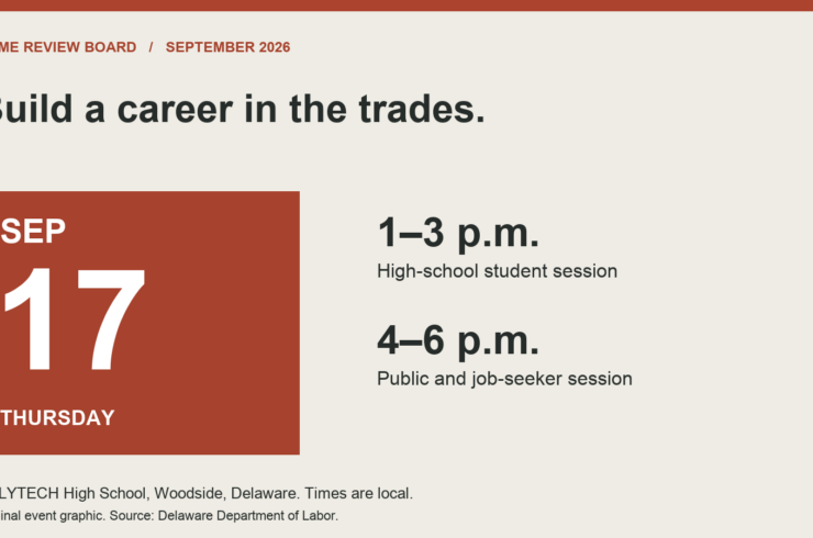Original editorial event graphic showing September 17 in Woodside, Delaware, with student hours 1–3 p.m. and public hours 4–6 p.m., local time.