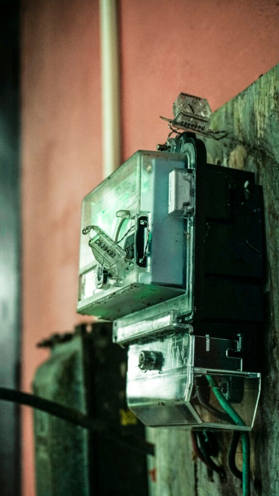 Close view of an electric meter