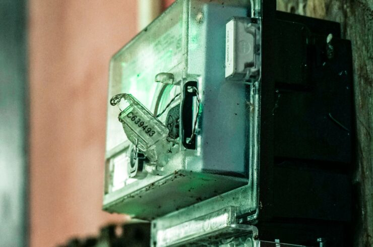 Close view of an electric meter
