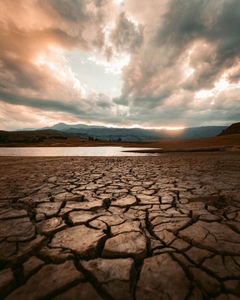 Cracked dry soil